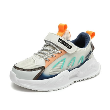 

Kids Color Block Sneakers Pentagram Print Hook-and-loop Fastener Canvas Shoes Outdoor Sports For Boys And Girls