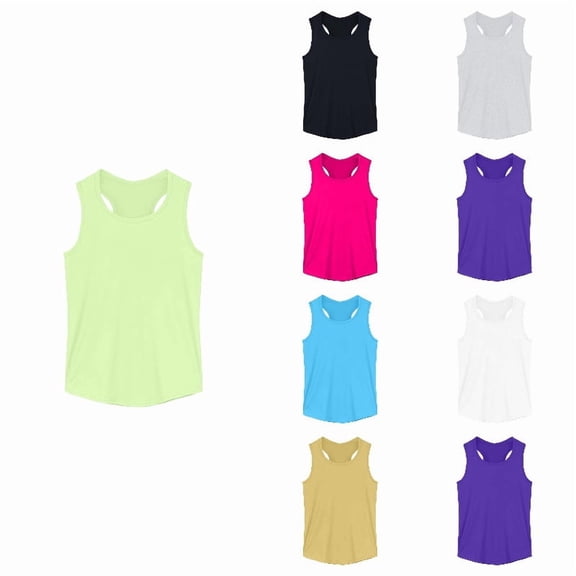 Girls Tank Tops For Summer Comfort Stretchy Sleeveless Casual Wear Soft Blend Breathable Loose Fit Daily Outdoor Activities