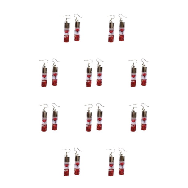 Qarigey 1 par de pendientes de gota para mujer, colgante de moda, accesorios de joyería nupcial para aniversario de cumpleaños, regalo para Rojo 10piezas
