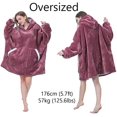 thumbnail image 2 of Oversized Wearable Blanket Sherpa Fleece Thick Warm Big Hooded Sweatshirt Blanket Hoodie Mother's Day Gifts for Adult Women Mom Girls Teenagers Men - Dark Pink, 2 of 7