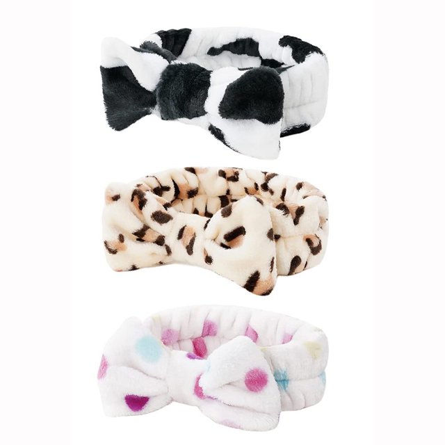 Diadema de Maquillaje, de 3, Diadema Cosmética para Mujer con 4 Cepillos de Silicona, Diadema de Spa, para Limpieza Facial, Belleza, Yoga