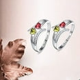thumbnail image 4 of JQUEEN Custom Infinity Heart Promise Rings 925 Sterling Silver with 2 Heart Cut Simulated Birthstones for Couples Personalized Promise Anniversary Ring, 4 of 5