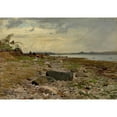 thumbnail image 2 of Eugen Dücker 14x11 Gold Ornate Wood Frame and Double Matted Museum Art Print Titled - Stony Shore, 2 of 4