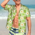 thumbnail image 5 of KLL Men's Hawaiian Shirt Short Sleeve Button Down Beach Shirts-Avocado And Toast, 5 of 5