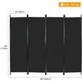 thumbnail image 5 of REDCAMP 6.7FT Tall Folding Room Divider, 4 Panel Portable Room Partition, Indoor Outdoor Privacy Screen Wall Dividers for Bedroom Dining Room Office Restaurant Hospital, 80" W x 68" H, Black, 5 of 6