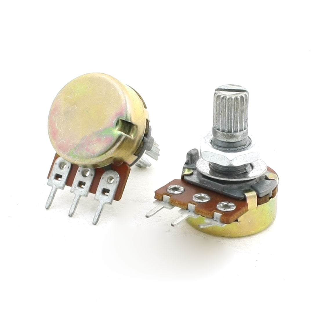 Top Adjustment Single Turn Knurled Shaft Potentiometer 10K Ohm 2Pcs