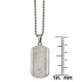 thumbnail image 3 of Chisel Stainless Steel Polished and Hammered with CZ Dog Tag on a 22 inch Ball Chain Necklace, 3 of 3