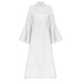 thumbnail image 2 of TiaoBug Robe pour Femmes d'Église et de Clergé à Manches Évasées Robe Élégante Robe Maxi de Clergé Robes de Pasteur d'Église Blanc G, 2 of 6