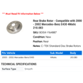 thumbnail image 2 of Rear Brake Rotor - Compatible with 2000 - 2002 Mercedes-Benz E430 4Matic 210.083 2001, 2 of 2