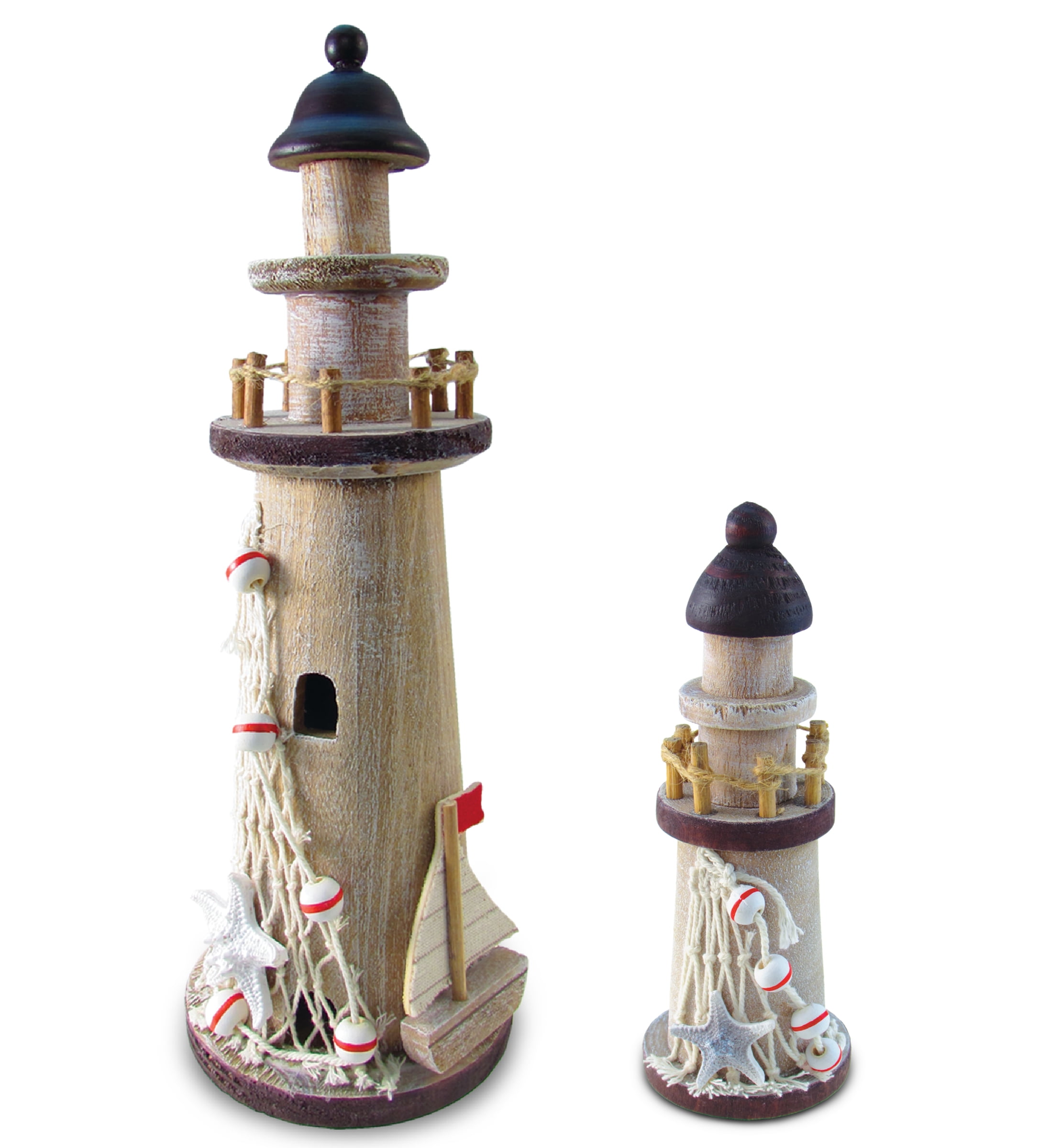 CoTa Global Brown Lighthouses Collection Brown Wooden Lighthouses