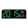 thumbnail image 1 of TIMESS Reloj Despertador Digital de 9.5" con Pantalla LED Grande, Respaldo de Memoria, para el Hogar (Verde), 1 of 7
