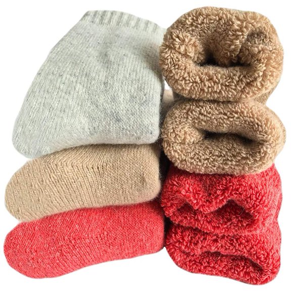 Womens Super Thick Wool Socks - Soft Warm Comfort Casual Crew Winter Socks (Pack of 3-5), Multicolor C1-super Thick Wool 3pack