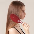 thumbnail image 2 of Red Christmas Snowflake Pattern Hair Brush,Girls Detangling Hair Brush,Glide Through Tangles with Ease for Wet & Dry Hair,8.8"X2.8", 2 of 7
