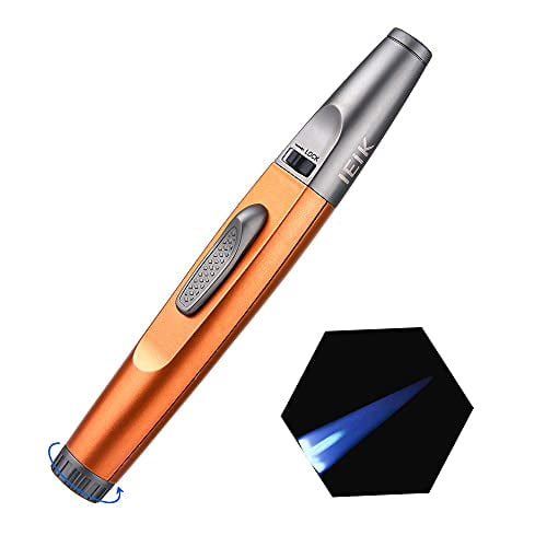 IEIK Refillable Torch Lighter, Adjustable Butane Pen Lighters Jet Flame