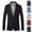 Black, variant on Mens Oversized Suit Coat Casual Solid One Button Business Suit Jackets Plus Size Wedding Banquet Host Blazers Jacket
