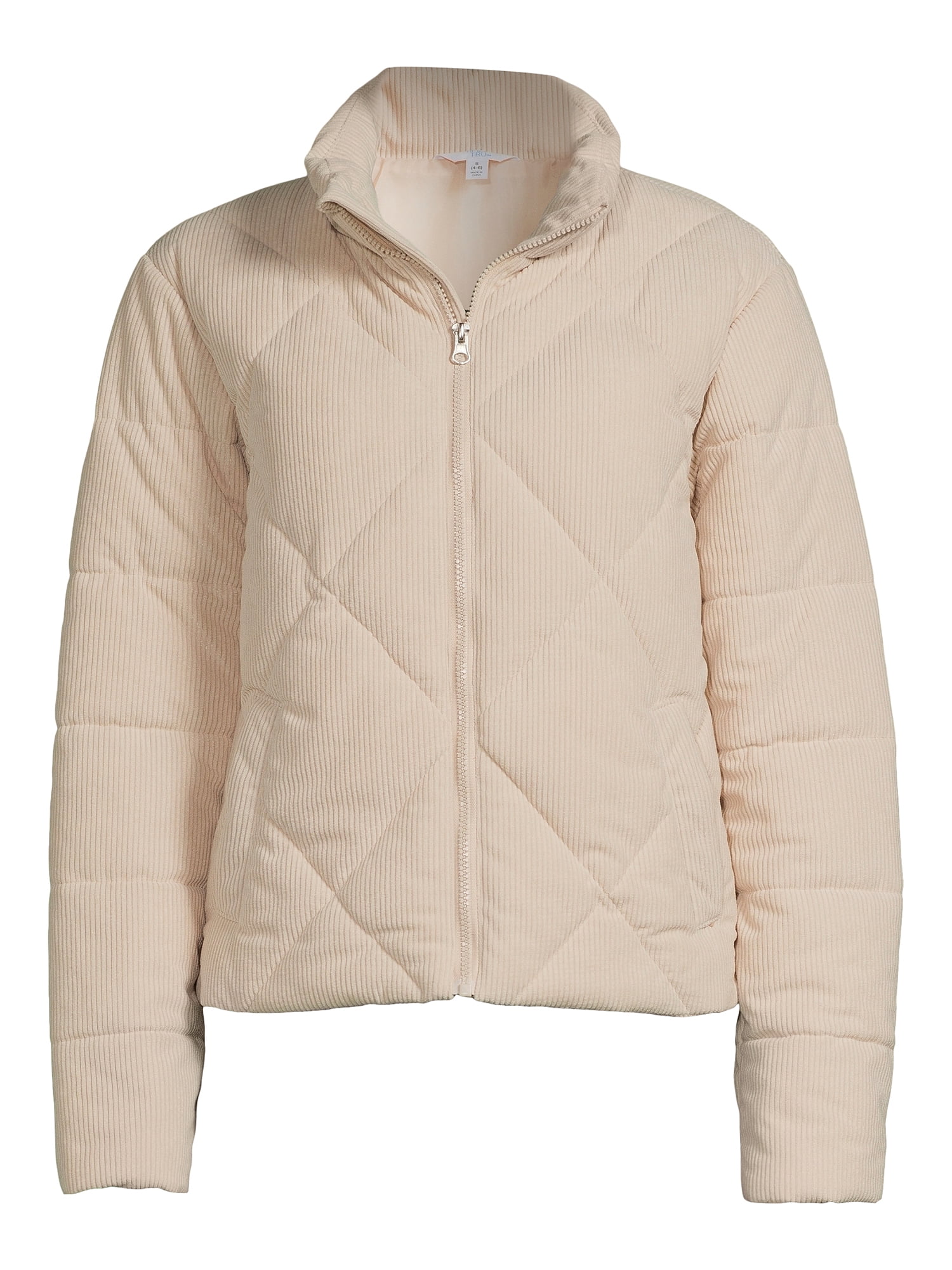 Time and Tru Women's Short Corduroy Puffer Jacket, Sizes XS-3X