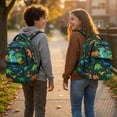thumbnail image 3 of Garronmavis Kids Backpack 17 Inch Smooth Zippers School Bag Adjustable Shoulder Straps Book Bag for 6-10Y Back to School Gift Cartoon Dino Jungle, 3 of 8