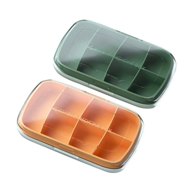 MasteelfCA 2 Pcs Portable Pill Storage Boxes Practical Medicine Box Travelling Pill Boxes