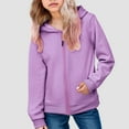 thumbnail image 2 of newwalpole Boys Girls Zipper Sweatshirt Youth Solid Classic Hoodies Soft Full Zip Hooded Sweatshirts for Teens Kids Unisex Purple for Size 3-4 Years, 2 of 8