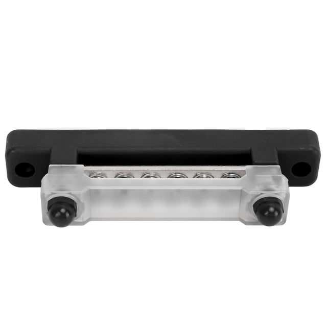 6 Terminal Bus Bar, Organizing Wires M6 Studs M4 Screws Excellent Conductivity 48V 150A Power Distribution Block For Car RV Boat Black,Red