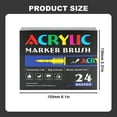 thumbnail image 3 of Metallic Paint Markers Brush Tip_Aawwartistpro 24-Color Paint Pens: Soft Brush Tips for Canvas, Rock, Wood, And More, Quick-Drying Acrylic Markers for Diy Crafts And Vibrant Art Projects., 3 of 7