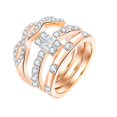 thumbnail image 4 of Juego de 3 anillos de con incrustaciones de circonita cúbica simple, joyería creativa, tamaño 9 Talla 9 Hugo Anillo de diamante de circón, 4 of 10