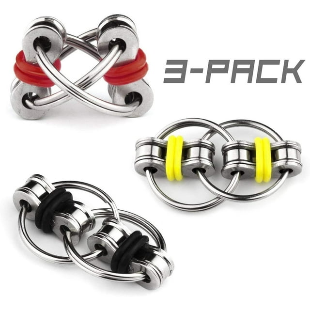 Flippy Chain Fidget Toy Relieves Stress Reducer, ADHD, Anxiety, and Autism (3 Pack)