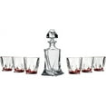 thumbnail image 2 of Bohemia Crystal, 28 Oz. Crystal Decanter & Six 11 Oz. Classic Whisky Scotch Glasses with Red Base, Wedding Gift Carafe & Whiskey Tumblers, 1+6-Piece Set, 2 of 2