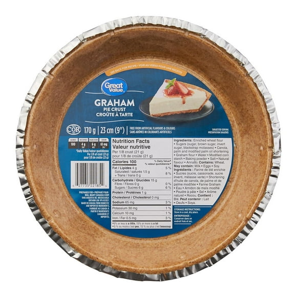Great Value Graham Pie Crust, 170 g