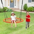 thumbnail image 2 of Costway 40'' Spider Web Tree Swing Kids Outdoor Play Set w/ Adjustable Ropes Gift Orange, 2 of 10