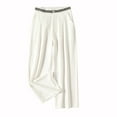 thumbnail image 2 of Drovellove Women's Plus Size Wide Leg Pants with Elastic Waist – Linen Blend Art Halen Trousers for Casual Summer Days, 2 of 3
