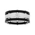 thumbnail image 4 of Men’s Stainless Steel & Black IP Hammered Finish Band – Mens Ring, 4 of 5