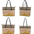 thumbnail image 3 of ZUXONGSY Aztec Leopard Sunflower Print 2 Pieces Waterproof Tote Handbag Card Holder Set for Women Large Capacity Work Bag with Matching Wallet Set for Shopping Work, 3 of 4