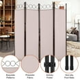 thumbnail image 7 of Room Dividers with 4 Panels Privacy Screen Folding Wall Dividers Room Partitions Dividers for Home Office,Tan, 7 of 7