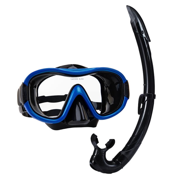 Máscara de buceo para adultos, equipo ligero y cómodo para respirar. azul