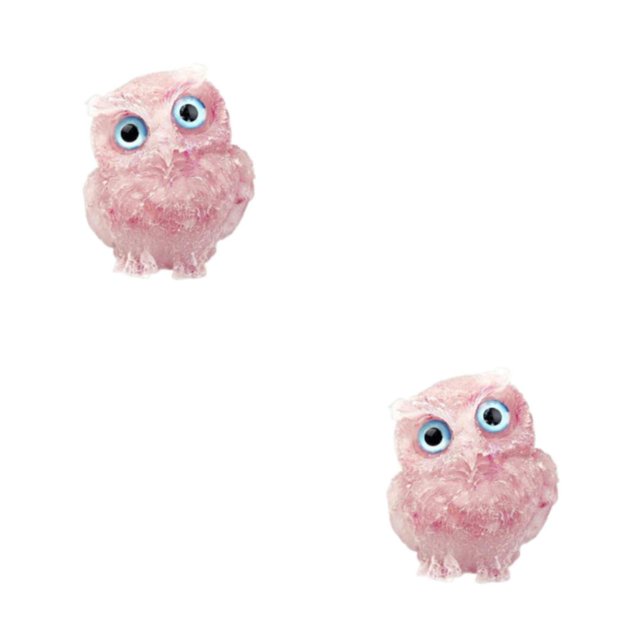 Naiovety Crystal Owl Decoration Owl Statue for Gift Housewarming Office Decor Rosa 2piezas