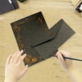 thumbnail image 4 of 3Pcs Kraft Paper Envelopes with Clear Stripe Line Smooth Reliable Writing Vintage Style Invitations Elegant Wedding Stationery Set -Black, 4 of 6