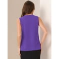 thumbnail image 3 of DARING DIVA Women's Chiffon V Neck Sleeveless Blouses M Purple, 3 of 6