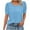 Light Blue, variant on HomeDM Women's Crew Neck T Shirts Summer Short Sleeve Loose Fit Basic Tee Solid Color - Black/L