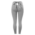 thumbnail image 3 of QLEICOM Womens Yoga Pants Capri Leggings Ladies Fashion And Comfortable Solid Color Back Bow Sweatpants Workout Leggings Athletic Pants Tummy Control Leggings Gray XXL, 3 of 3