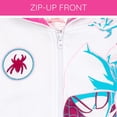 thumbnail image 6 of Marvel Spider-Verse Toddler Girls' Cosplay Fleece Zip-Up Hoodie Ghost Spider Teal, 6 of 6