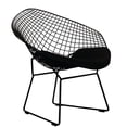 thumbnail image 2 of Aron Living Diamond 16" Mid-Century Metal Chair with Seat Pad in Black, 2 of 4