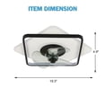 thumbnail image 3 of Oaks Aura 19.2 inch Square Low Profile Ceiling Fan with Remote Control and LED Light., 3 of 8
