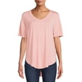 thumbnail image 3 of Time and Tru Women's V-Neck Tunic T-Shirt, 2-Pack, 3 of 5