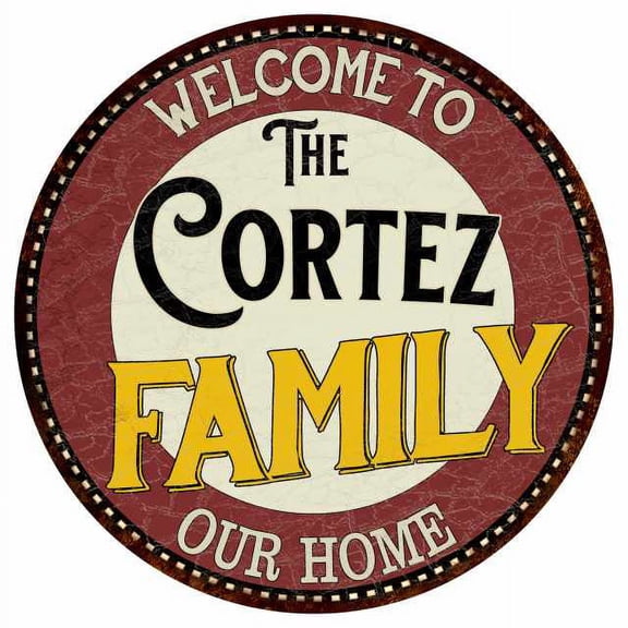 The Cortez Family 14" Round Metal Sign Kitchen Game Room Decor 100140038368