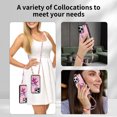 thumbnail image 4 of TECH CIRCLE Wallet Case for iPhone 13 ,PU Leather Flip Protective Stand Flowers Floral Women Girls Case Card Holder Wristlet Mirror Shoulder Purse Case for iPhone 13 6.1" 2021,Pink, 4 of 10