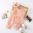 thumbnail image 4 of Gelikeya Toddler Baby Girl Rompers Cotton Soft Crew Neck Sleeveless Bodysuit Jumpsuits Baby Clothes (Pink, 12-18 Months), 4 of 7