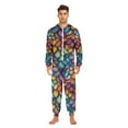 thumbnail image 3 of FORMRS Onesies Pajama for Adults Unisex Hoodie Winter Jumpsuit One Piece Sleepwear, Sizes S-2XL, Vibrant Dragon Scales Pattern, 3 of 7