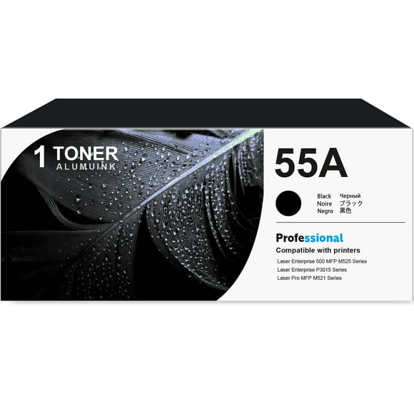 55A CE255A Toner Cartridge Black Lot de 1 Compatible pour Cartouches HP 55A CE255A Toner pour Imprimante Laser Enterprise 500 MFP M525 Series, Laser Enterprise P3015 Series, Laser Pro MFP M521 Series