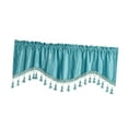 thumbnail image 4 of Cortina con cenefa para decoración de ventanas con bolsillo para varilla, tratamiento de ventanas con cenefa Azul, 4 of 9